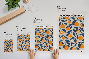 Art print depicting exotic fruits