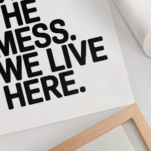 Wall art with the text 