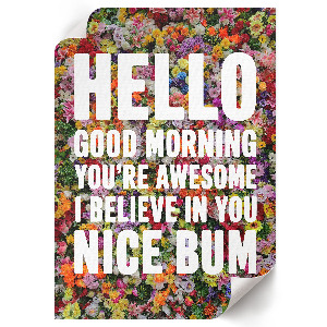Motivational poster with floral design