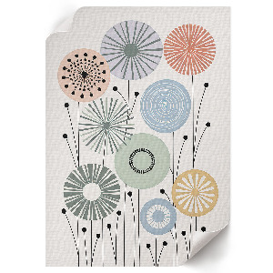 Wall print with geometric floral illustration
