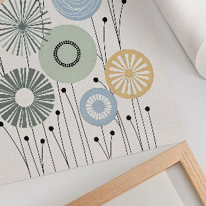 Wall print with geometric floral illustration