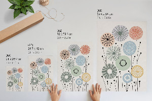 Wall print with geometric floral illustration