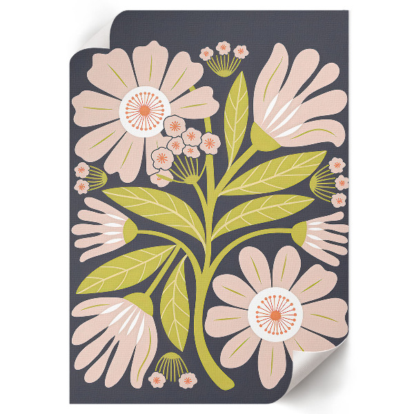 Decorative poster Retro flowers
