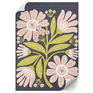 Decorative poster featuring retro flowers