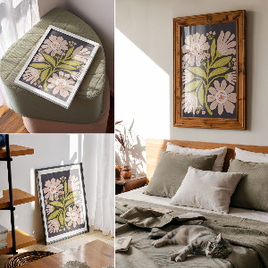 Decorative poster Retro flowers