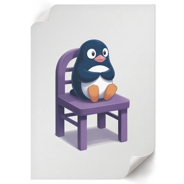 Art print Penguin on a chair
