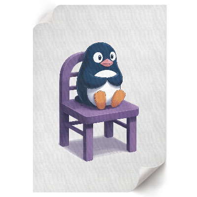 Art print Penguin on a chair