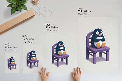 Art print Penguin on a chair