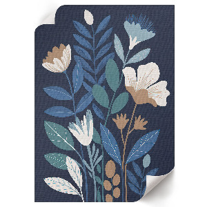Wall art with a floral design featuring flowers and leaves