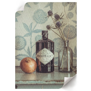 Art print featuring a vintage gin label