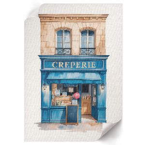 Decorative poster featuring a street cafe scene