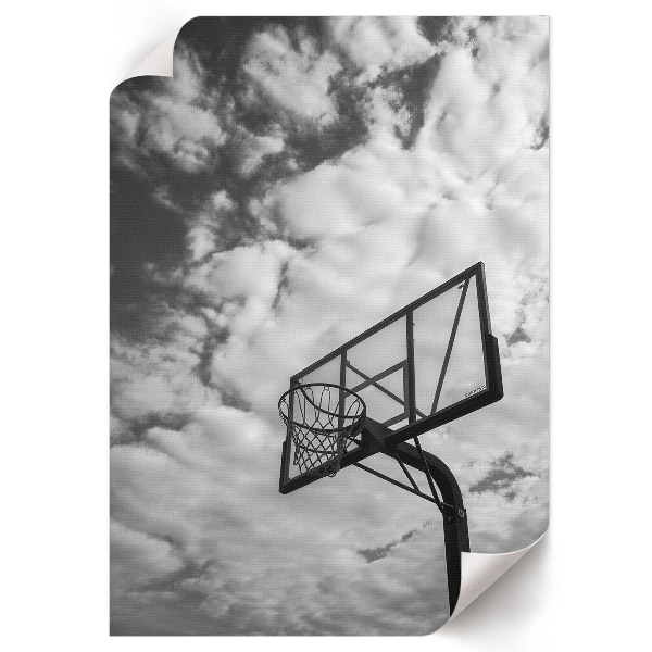 Decorative poster featuring a basketball theme