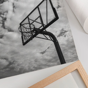Decorative poster featuring a basketball theme