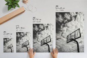 Decorative poster featuring a basketball theme