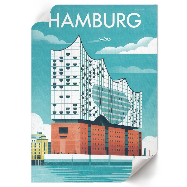 Decorative poster Hamburg illustration