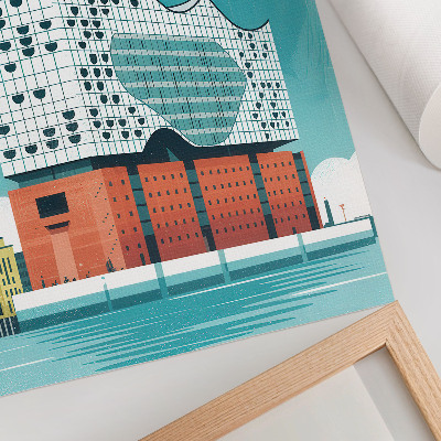 Decorative poster Hamburg illustration