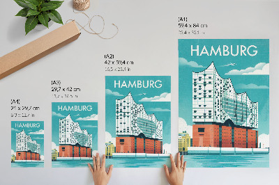 Decorative poster Hamburg illustration