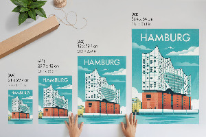 Decorative poster Hamburg illustration
