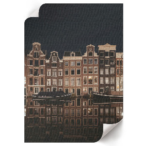 Art print depicting a city canal