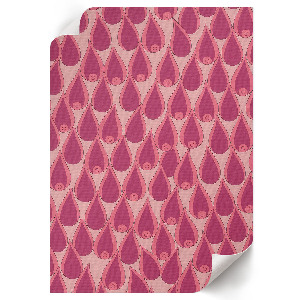 Wall art with a pink raindrop pattern