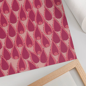 Wall art with a pink raindrop pattern