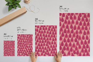Wall art with a pink raindrop pattern