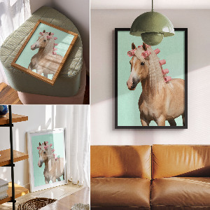 Wall print Horse with rollers