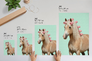 Wall print Horse with rollers