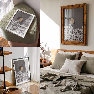 Art print A figure in the waves