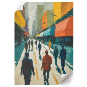 Poster showing a city crowd