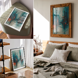 Wall art depicting a mysterious landscape