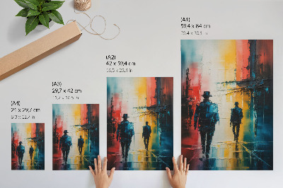 Wall print City at night