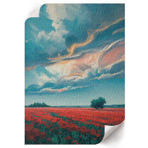 Poster featuring poppy fields