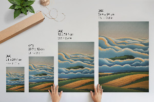 Wall art featuring a pastel landscape