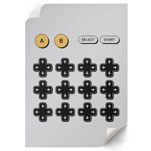 Art print of a retro video game scene