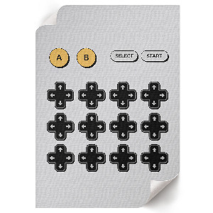 Art print of a retro video game scene