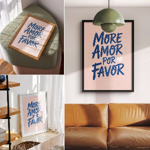 Decorative poster More amor por favor