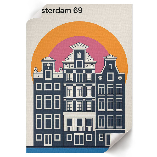 Wall art Amsterdam tenement houses