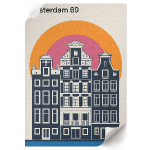 Wall art Amsterdam tenement houses