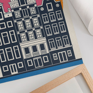 Wall art Amsterdam tenement houses