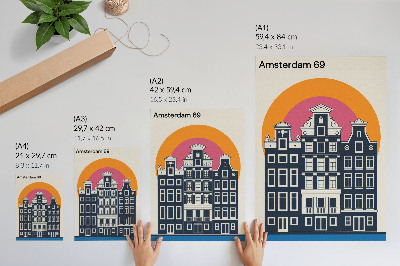 Wall art Amsterdam tenement houses