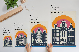 Wall art Amsterdam tenement houses