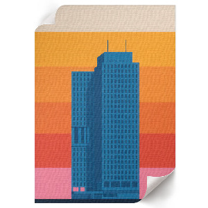 Wall print featuring an abstract city design