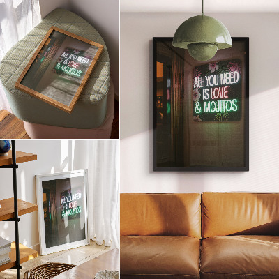 Decorative poster Neon Mojitos