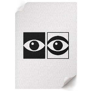 Poster featuring contrasting eyes