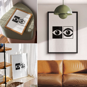 Poster featuring contrasting eyes