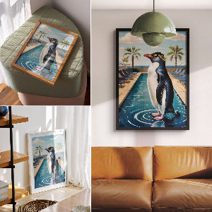 Wall art Penguin on vacation