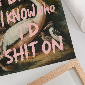 Wall print Birds with an inscription