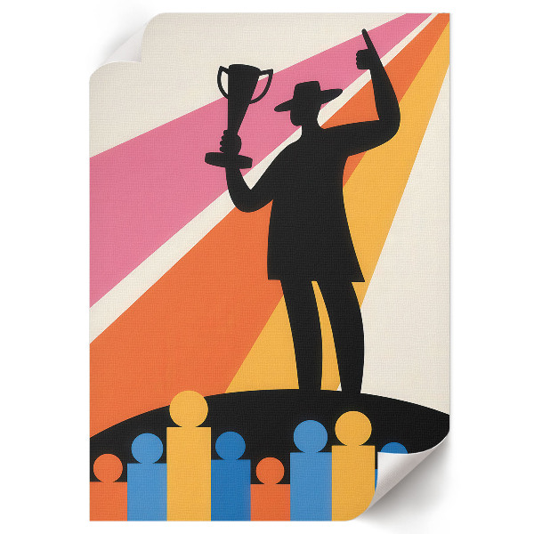 Decorative poster with a Victory illustration