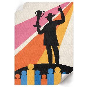 Decorative poster with a Victory illustration